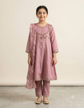 Mauve Lavender Traditional Frock Set by Eman Collection
