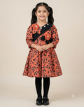 Beige Floral Embroidered Frock by Eman Collection