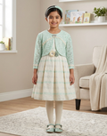 Mint Green Jacket Style Frock by Eman Collection