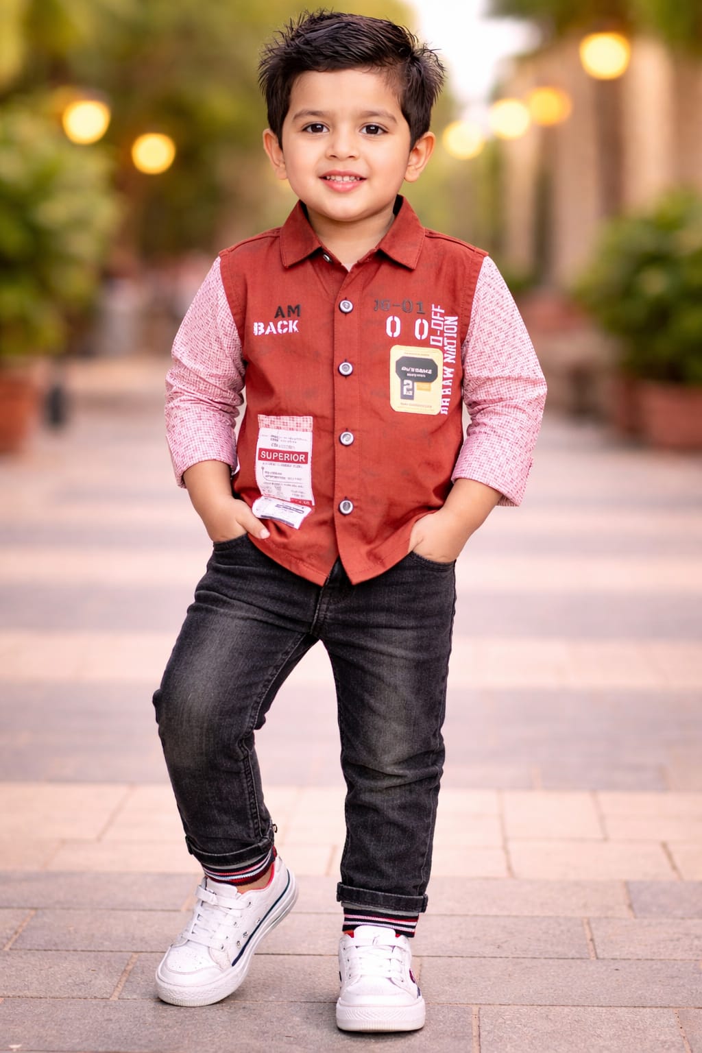 Kids Premium 3-Piece Pant & Shirt Set - Terracotta Pink