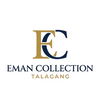 A centered logo on a plain white background featuring a large stylized 'EC' monogram in gold and navy, with the text 'EMAN COLLECTION' and 'TALAGANG' below.