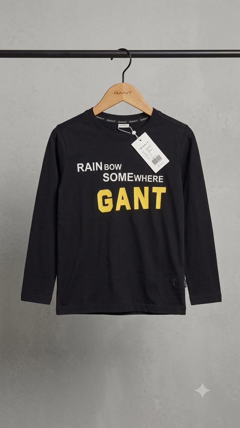 Kids Gant Full Sleeve Shirt Black