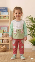 Girls Bonanza Frog Patch Sweatshirt & Jogger Set Mint Orange