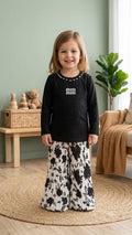 Girls Mini Mini Ribbed Sweatshirt Set Sparkle Black