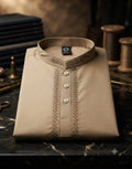 Boys Designer Embroidered Kurta Shalwar - Warm Peach | Boys (8 Years)
