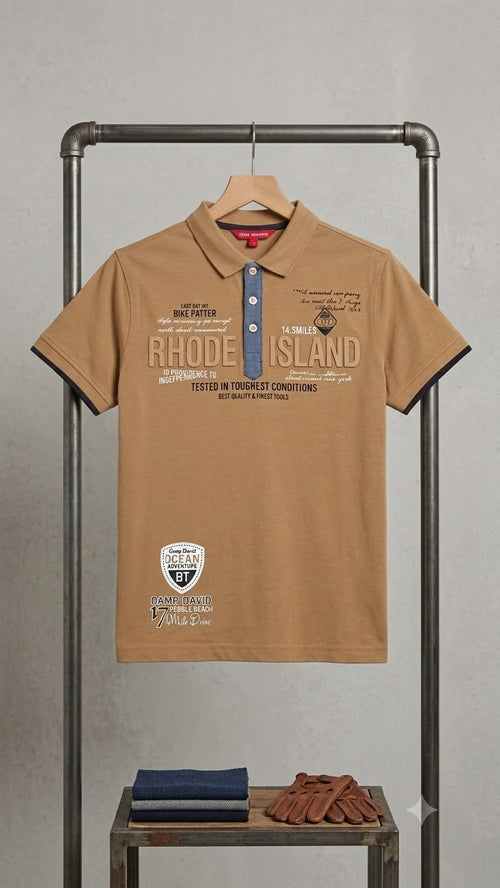Boys Rhode Island Polo Shirt Camel