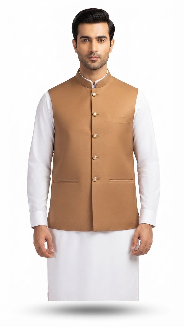 Formal Waistcoat with Gold Accents