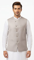 Dove Grey Asymmetric Placket Waistcoat